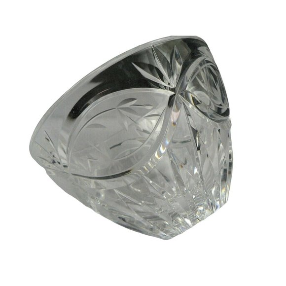 Glass Bowl Etched Cut Crystal Starburst Ray Design - Picture 2 of 9